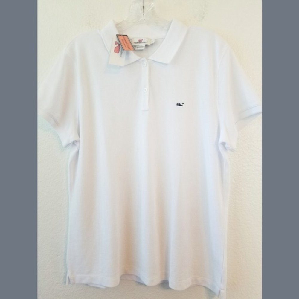 Vineyard Vines Ladies White Polo-NWT, L